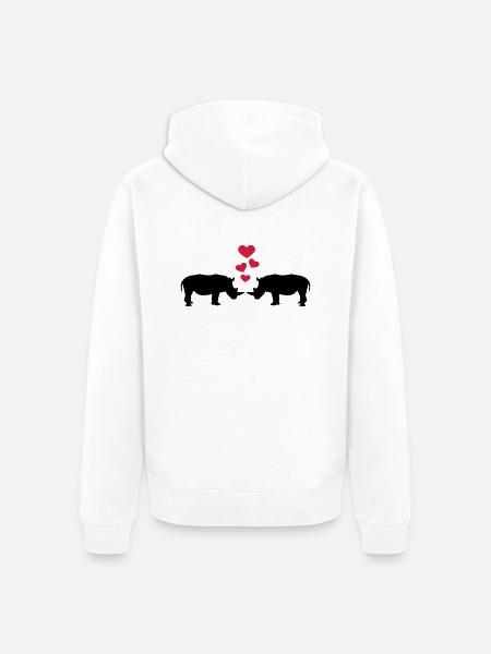 Rhinocéros - Veste à capuche bio Premium Unisexe - blanc