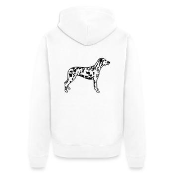 Dalmatien - Veste à capuche bio Premium Unisexe - blanc - Dos - Thijin (182cm)