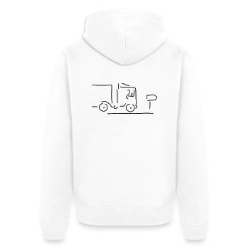 berufskraftfahrer - Unisex Premium Bio Zip Hoodie - Weiß - Hinten - Thijin (182cm)
