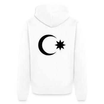 Azerbaijan Moon and Star Azerbaijan - Unisex Premium Organic Zip Hoodie - white - Back - Thijin (182cm)