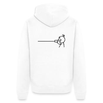 love tin can telephone couple shirt - boy - Unisex Premium Bio Zip Hoodie - Weiß - Hinten - Thijin (182cm)