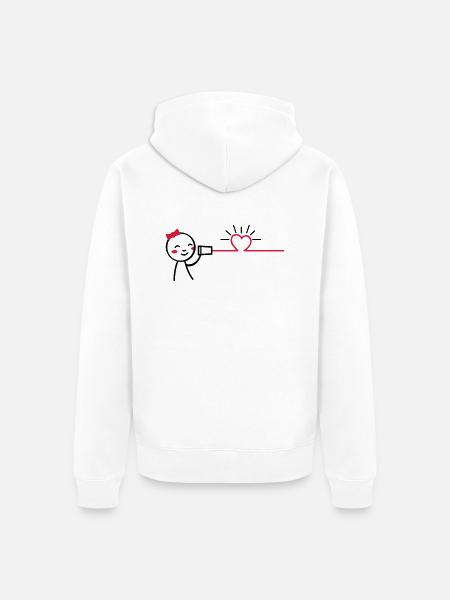 love tin can telephone couple shirt - girl - Unisex Premium Bio Zip Hoodie - Weiß