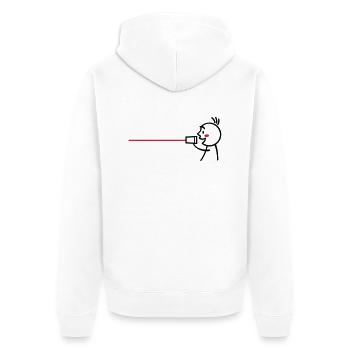 love tin can telephone couple shirt - boy - Unisex Premium Bio Zip Hoodie - Weiß - Hinten - Thijin (182cm)