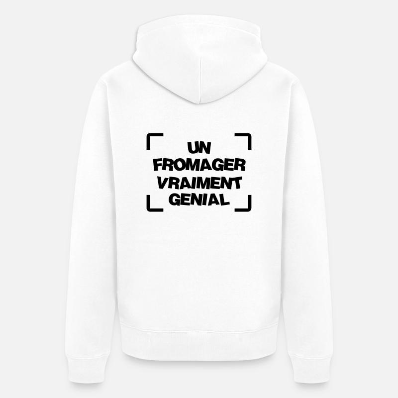 Fromager / Agriculture / Fermier / Fromage / Ferme - Veste à capuche bio Premium Unisexe - blanc