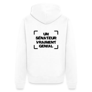 Sénateur / Sénat / Parlement / Politique Sénatrice - Veste à capuche bio Premium Unisexe - blanc - Dos - Thijin (182cm)
