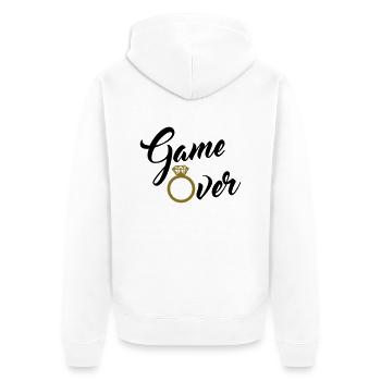game over - Unisex Premium Bio Zip Hoodie - Weiß - Hinten - Thijin (182cm)