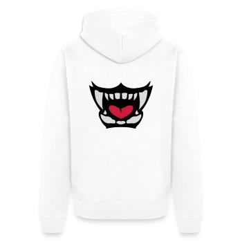 gueule feroce langue ouverte dent 902 - Veste à capuche bio Premium Unisexe - blanc - Dos - Thijin (182cm)