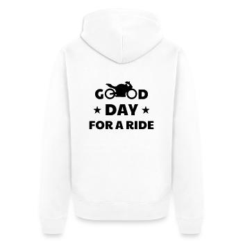 Biker Motorbike Motorrad Moto Motard Speed Sport - Unisex Premium Organic Zip Hoodie - white - Back - Thijin (182cm)