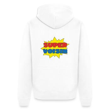 Super voisin - Unisex Premium Organic Zip Hoodie - white - Back - Thijin (182cm)
