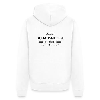 Bester Schauspieler - Unisex Premium Bio Zip Hoodie - Weiß - Hinten - Thijin (182cm)