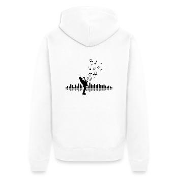Musik - Musiker Jazz - Unisex Premium Bio Zip Hoodie - Weiß - Hinten - Thijin (182cm)
