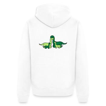 familie geschwister liebe verliebt paar pärchen 2 - Unisex Premium Bio Zip Hoodie - Weiß - Hinten - Thijin (182cm)