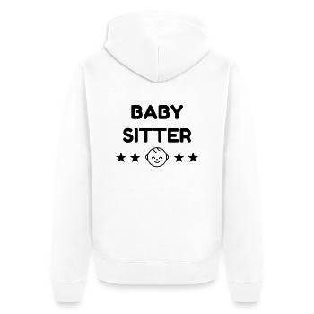 Babysitter Babysitting Baby-sitter Baby sitting - Unisex Premium Organic Zip Hoodie - white - Back - Thijin (182cm)