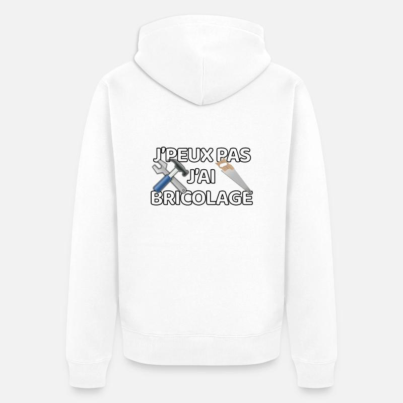 J’peux pas j’ai bricolage - Veste à capuche bio Premium Unisexe - blanc