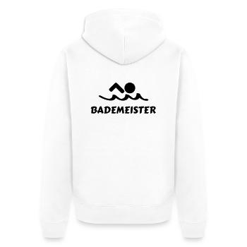 Bademeister Schwimmer Lifeguard - Unisex Premium Bio Zip Hoodie - Weiß - Hinten - Thijin (182cm)