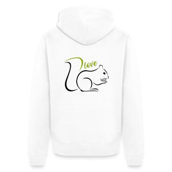 Eichhörnchen - Unisex Premium Bio Zip Hoodie - Weiß - Hinten - Thijin (182cm)