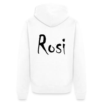 rosi - Unisex Premium Bio Zip Hoodie - Weiß - Hinten - Thijin (182cm)