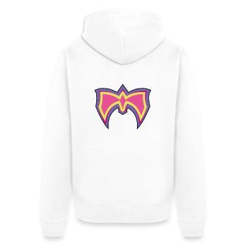 Wrestling 80s - Unisex Premium Bio Zip Hoodie - Weiß - Hinten - Thijin (182cm)