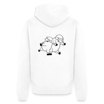 Party Schafe tanzend - Unisex Premium Bio Zip Hoodie - Weiß - Hinten - Thijin (182cm)