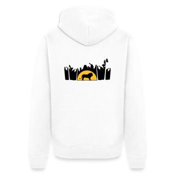 Jungle Male Lion - Unisex Premium Organic Zip Hoodie - white - Back - Thijin (182cm)