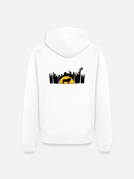 Jungle Male Lion - Unisex Premium Organic Zip Hoodie - white