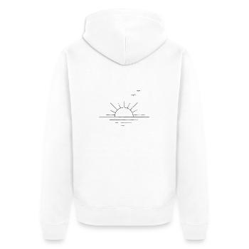 Sunset Ocean Minimalistic - Unisex Premium Bio Zip Hoodie - Weiß - Hinten - Thijin (182cm)