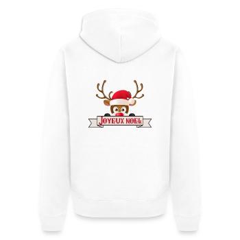 Joyeux noël Cerf comique - Veste à capuche bio Premium Unisexe - blanc - Dos - Thijin (182cm)