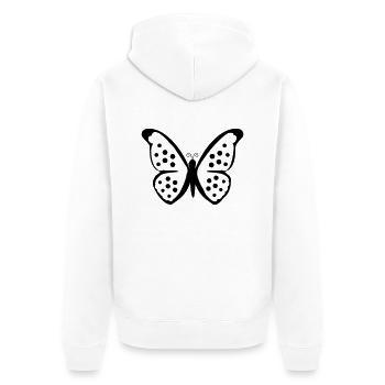 Schmetterling - Unisex Premium Bio Zip Hoodie - Weiß - Hinten - Thijin (182cm)