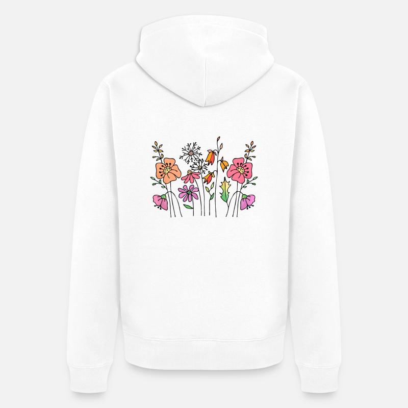 Fleur - Veste à capuche bio Premium Unisexe - blanc