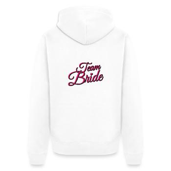 Team Bride Pink - Unisex Premium Bio Zip Hoodie - Weiß - Hinten - Thijin (182cm)