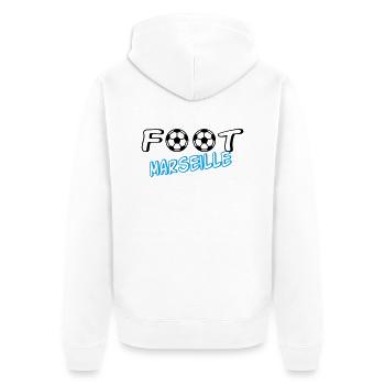Foot marseille - Unisex Premium Organic Zip Hoodie - white - Back - Thijin (182cm)