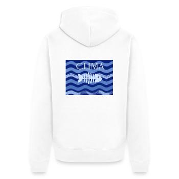 Clima - Unisex Premium Bio Zip Hoodie - Weiß - Hinten - Thijin (182cm)