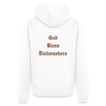 GodBlessLave-vaisselle - Veste à capuche bio Premium Unisexe - blanc - Dos - Thijin (182cm)