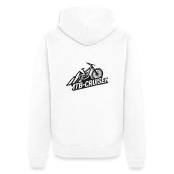 Logo MTB Cruiser - Unisex Premium Organic Zip Hoodie - white - Back - Thijin (182cm)