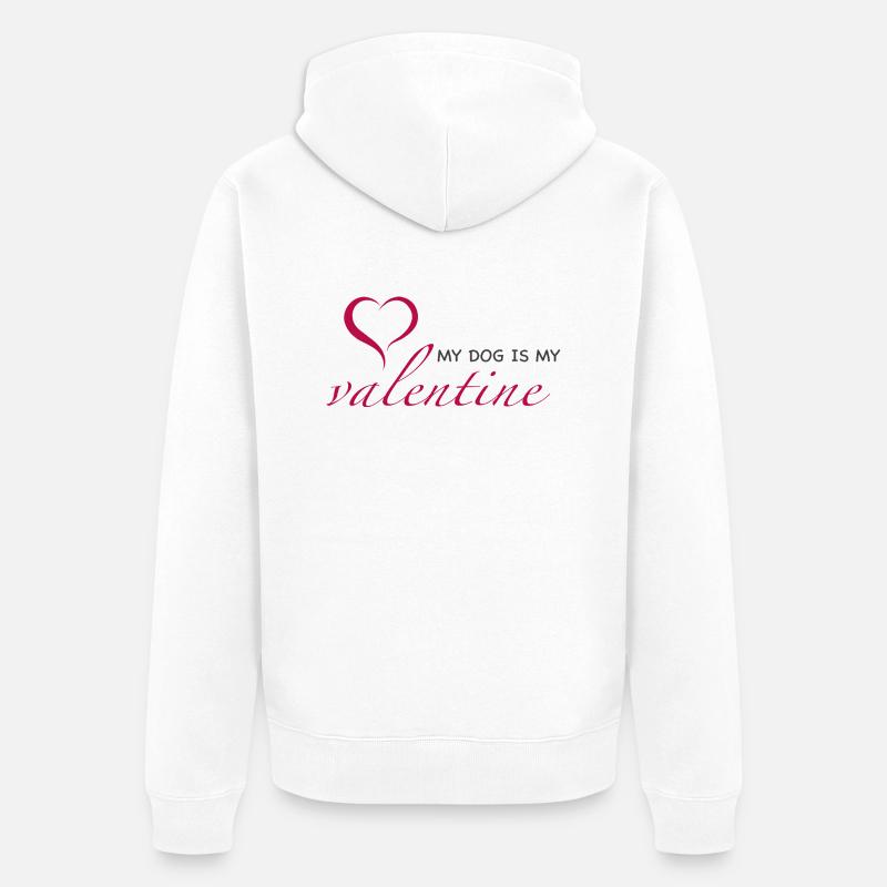 Mon chien est mon Valentin - Veste à capuche bio Premium Unisexe - blanc