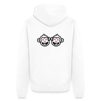 Équipe de singes drôle - Veste à capuche bio Premium Unisexe - blanc - Dos - Thijin (182cm)