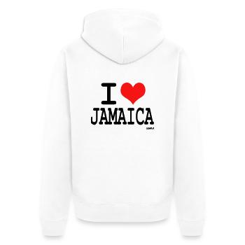 jamaica - Unisex Premium Bio Zip Hoodie - Weiß - Hinten - Thijin (182cm)