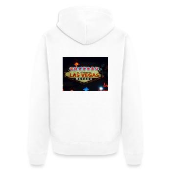 "Welcome" Las Vegas - Unisex Premium Bio Zip Hoodie - Weiß - Hinten - Thijin (182cm)
