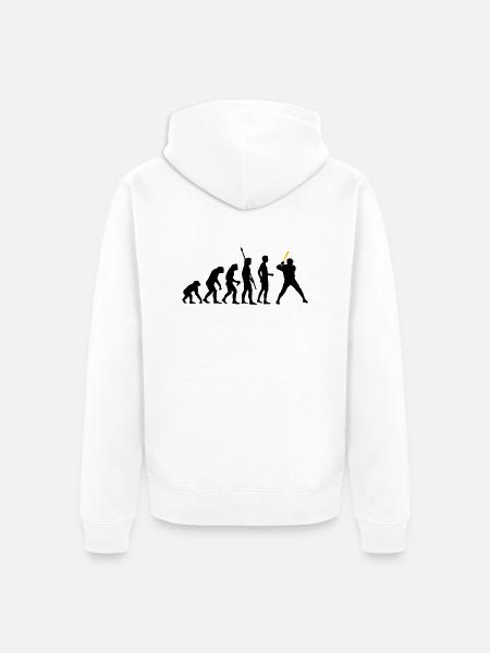 evolution_baseball_2c - Unisex Premium Bio Zip Hoodie - Weiß