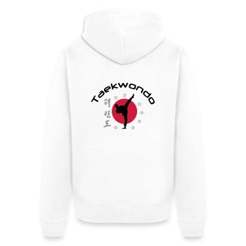 taekwondo_3 - Veste à capuche bio Premium Unisexe - blanc - Dos - Thijin (182cm)