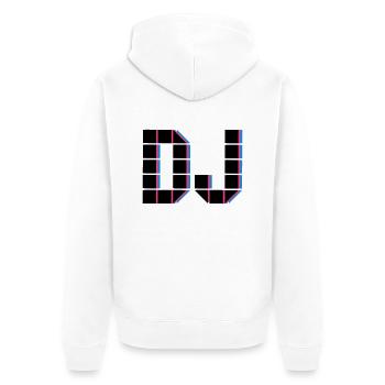 DJ - Unisex Premium Bio Zip Hoodie - Weiß - Hinten - Thijin (182cm)