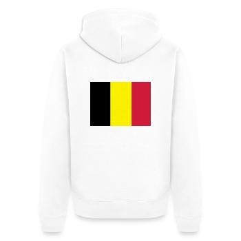 Belgian Flag - Unisex Premium Organic Zip Hoodie - white - Back - Thijin (182cm)