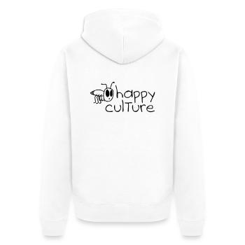 happy culture - Veste à capuche bio Premium Unisexe - blanc - Dos - Thijin (182cm)