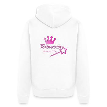Prinzessin - Unisex Premium Bio Zip Hoodie - Weiß - Hinten - Thijin (182cm)