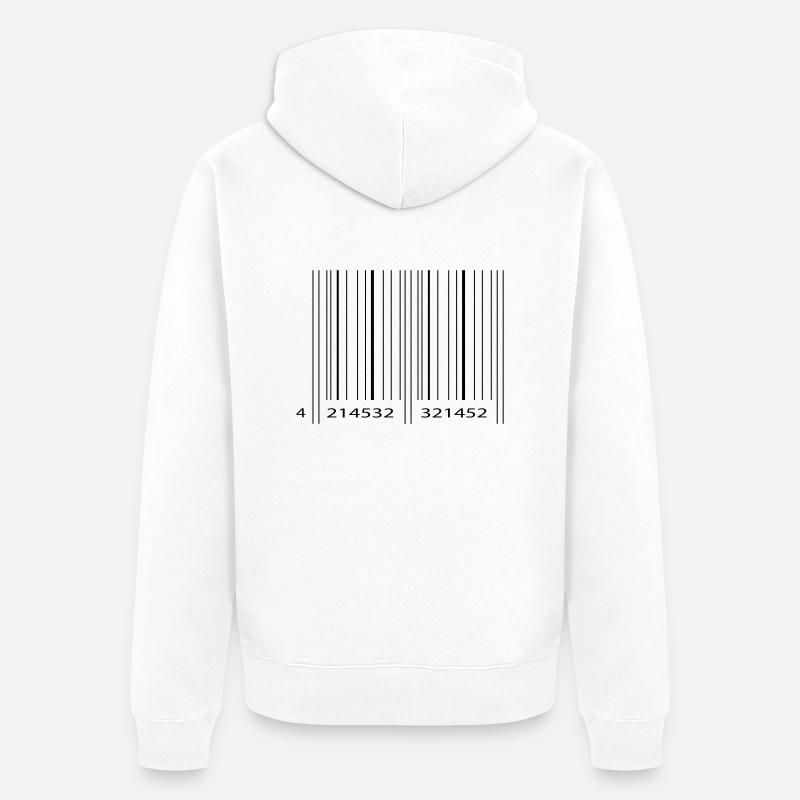 strichcode2 - Unisex Premium Bio Zip Hoodie - Weiß