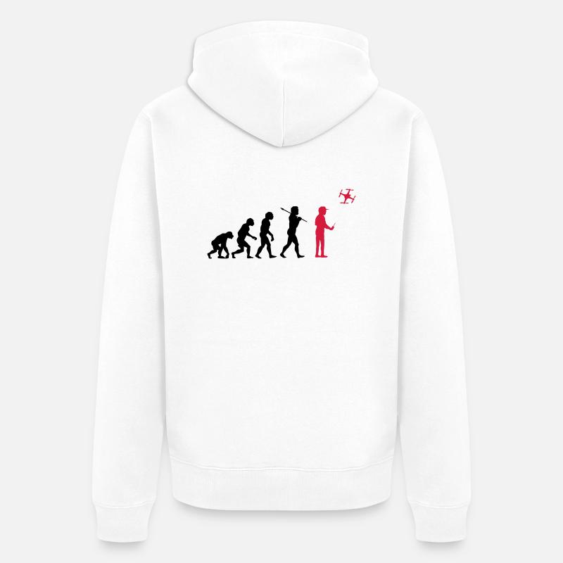 The drone evolution - Unisex Premium Bio Zip Hoodie - Weiß