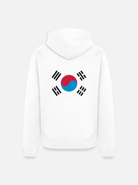 South Korea - Unisex Premium Organic Zip Hoodie - white