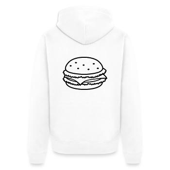 fastfood_hamburger_1c - Unisex Premium Organic Zip Hoodie - white - Back - Thijin (182cm)