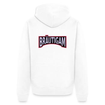 Junggesellenabschied Bräutigam - Unisex Premium Bio Zip Hoodie - Weiß - Hinten - Thijin (182cm)