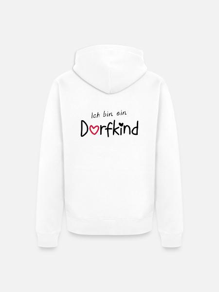 Ich bin ein Dorfkind - Unisex Premium Bio Zip Hoodie - Weiß